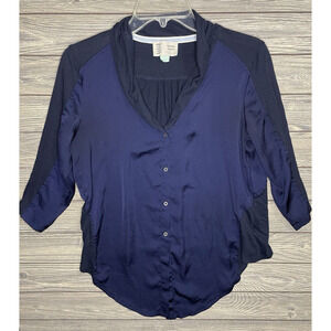 Anthropologie Monday Tuesday.. Women's Hi-Low Button Top Size Small Mix Media